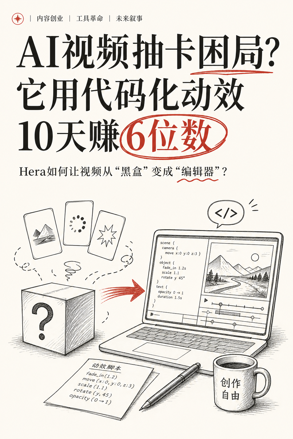 受够了AI生成视频需要抽卡？Hera把过程交给你，视频动画从此可编辑可复用